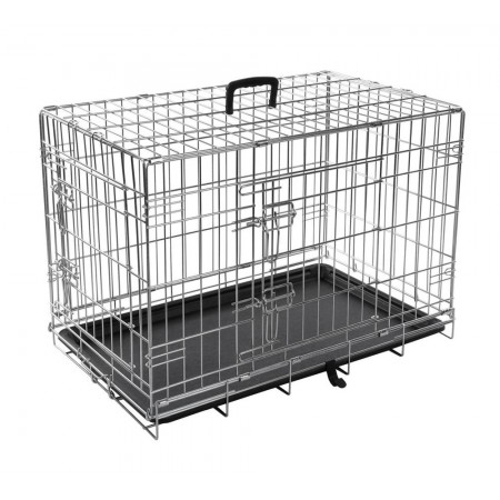 Flamingo Wire Cage Keo Silver 2 двери клетка для собак M 77х47х54 см (1030063)